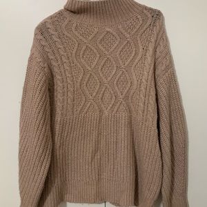 Dusty rose, cable knit, oversized sweater